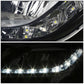 2012-2016 Hyundai Veloster LED DRL Fog Lights with Switch - Smoke