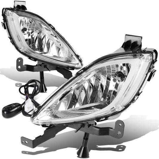 2011-2013 Hyundai Elantra Fog Lights with Switch - Clear 881 Bulb