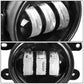 11-18 Dodge Charger Journey Jeep Cherokee LED Projector Fog Lights Chrome