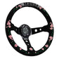 Blessed Universal 350mm 3" Deep Dish 6-Bolt Steering Wheel Red Suede Alcantara