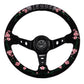 Blessed Universal 350mm 3" Deep Dish 6-Bolt Steering Wheel Red Suede Alcantara