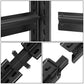 35.4" W x 15.7" D x 72" H Steel Garage Shelves Powdercoated Black