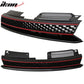 2010-2014 Volkswagen Golf 6 GTI Style Black Red Front Mesh Grille ABS
