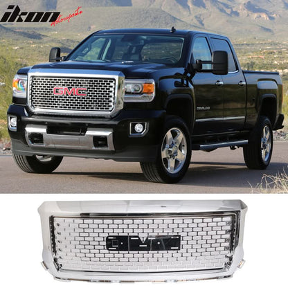 2014-2015 GMC Sierra 1500 Vertical Chrome Front Upper Grille Grill ABS