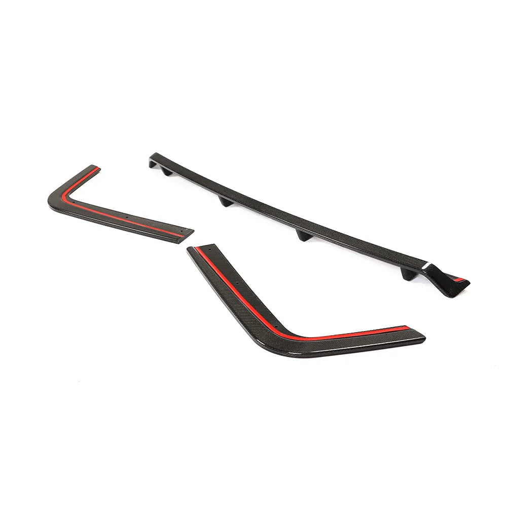 VW Transporter T6 Carbon Fiber Rear Bumper Lip Extension – Gloss Black (2015–2020)