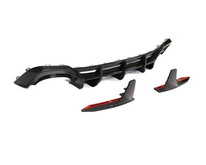 Audi RS7 C8 Sportback 4-Door Dry Carbon Fiber Rear Bumper Lip With Big Fins 2020 - 2021