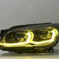 BMW 7 Series F02 G12 Style LED Headlight Assembly with Dual-Color DRL (Yellow / White) 2013 - 2015 (Replaces 63117228423)