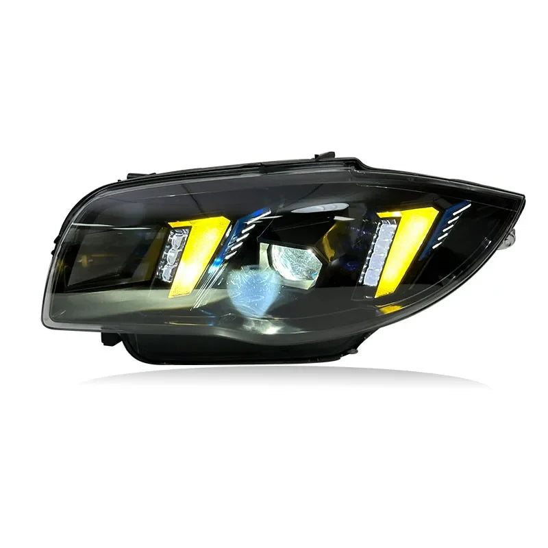 BMW 1 Series E87 Snake Eye Laser LED Headlight Assembly with Dual-Color DRL (Yellow / White) 2004 - 2011 (116i / 118i / 120i / 125i)