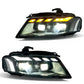 Audi A4 RS Style LED Headlight Assembly with Daytime Running Lights 2008 - 2012