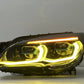 BMW 7 Series F02 G12 Style LED Headlight Assembly with Dual-Color DRL (Yellow / White) 2013 - 2015 (Replaces 63117228423)