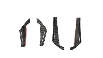 Audi A4 / RS4 B9 (2017-2020) Carbon Fiber Front Canards – RS4 Style Aftermarket Bumper Fins (4PC)