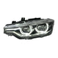 BMW 3 Series F30 / F31 / F35 V3 Silver Tri-Color LED Headlight Assembly (White / Yellow / Red DRL / LCI Style Look) 2012 - 2018 (Replaces 63117314531)