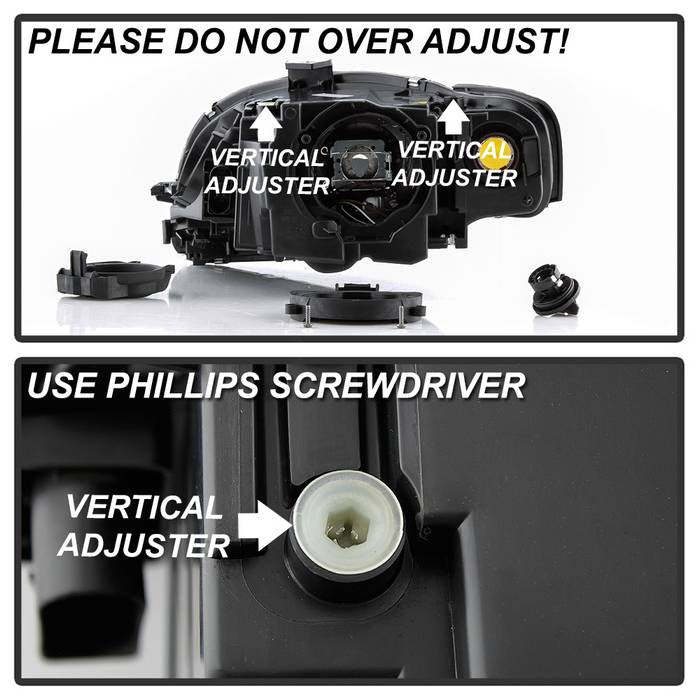 SPYDER XTune 06-08 Audi A4/S4 Halo Xenon HID Models Driver side headlight HD-JH-AA406-HID-L 9045714