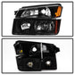 SPYDER xTune 02-06 Chevy Avalanche w/Cladding OEM Bumper Light & Headlights - (BLACK) (HD-JH-CAVA02-SET-BK) 9040641
