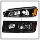 SPYDER xTune 02-06 Chevy Avalanche w/Cladding OEM Bumper Light & Headlights - (BLACK) (HD-JH-CAVA02-SET-BK) 9040641