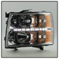 SPYDER Xtune Chevy Silverado 07-13 Crystal Headlights w/ Drl LED Design Black HD-JH-CS07-LED-C 9032981