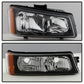 SPYDER Xtune Chevy Silverado 2500HD 03-06 Crystal Headlights w/ Bumper Lights Black HD-JH-CSIL03-AM-BK-SET 5069801