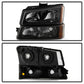 SPYDER Xtune Chevy Silverado 2500HD 03-06 Crystal Headlights w/ Bumper Lights HD-JH-CSIL03-AM-BSM-SET 9030253