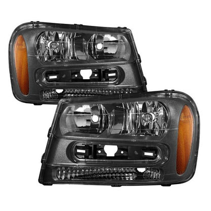SPYDER Xtune Chevy Trailblazer 02-09 Crystal Headlights Black HD-JH-CTB02-AM-BK 9023538