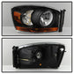SPYDER xTune 06-08 Dodge Ram 1500 Headlights w/Chrome Bezel/Amber Bar - Black (HD-JH-DRAM06-AM-BK) 9037191