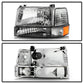 SPYDER Xtune Ford F150/Bronco 92-96 Headlights w/Corner Bumper 6pcs Amber- Chrome HD-JH-FB92-SET-AM-C 5073150