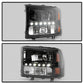 SPYDER Xtune Ford F250 F350 Super Duty 99-04 1Pc Headlights w/ LED Black HD-JH-FF25099-LED-BK 9026164