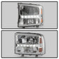 SPYDER Xtune Ford F250 F350 Super Duty 99-04 1Pc Headlights w/ LED Chrome HD-JH-FF25099-LED-C 9026171