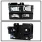 SPYDER Xtune GMC Yukon 94-99 Headlights w/ Corner & Parking Lights 8pcs Sets -Black HD-JH-GCK94-AM-BK-SET 9034442