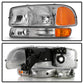 SPYDER Xtune GMC Sierra 99-06 Headlights & Amber Bumper Lights Chrome HD-JH-GS99-SET-OEAM-C 9027345