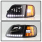 SPYDER Xtune Ford F150 97-03 Crystal Headlights w/ Clear LED Corners Black HD-ON-FF15097-LED-SET-BK 5014184