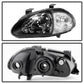SPYDER Xtune Honda Del Sol 93-97 1Pc Crystal Headlights Black HD-ON-HDEL93-1P-BK 5014207
