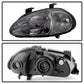 SPYDER Xtune Honda Del Sol 93-97 1Pc Crystal Headlights Smoke HD-ON-HDEL93-1P-SM 5013439