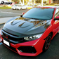 2016-2018 Honda Civic Matte Black Front Bonnet Lip Molding Trim Bar
