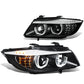 2006-2012 BMW 3-Series 3D Crystal Halo Projector LED Headlights Black