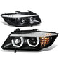 2006-2012 BMW 3-Series 3D Crystal Halo Projector LED Headlights Black