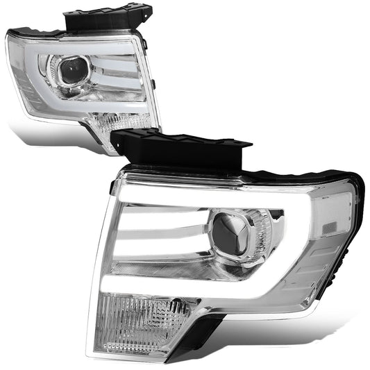 2009-2014 Ford F-150 3D LED Projector Headlights Chrome Housing