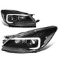 2013-2016 Ford Escape 3D LED DRL Projector Headlights Black Housing
