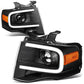 07-14 Ford Expedition 3D LED DRL Projector Headlights Black Housing