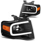 07-14 Ford Expedition 3D LED DRL Projector Headlights Black Housing