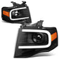 07-14 Ford Expedition 3D LED DRL Projector Headlights Black Housing