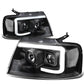 2004-2008 Ford F-150 3D LED C-Bar Headlights Black Housing Clear Corner