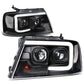 2004-2008 Ford F-150 3D LED C-Bar Headlights Black Housing Clear Corner