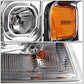 04-08 Ford F-150 / 06-08 Lincoln Mark LT 3D LED C-Bar Headlights Chrome
