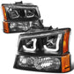 03-07 Chevrolet Silverado J-Halo LED DRL Headlights 4PC Black