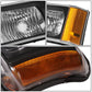 03-07 Chevrolet Silverado J-Halo LED DRL Headlights 4PC Black
