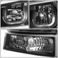 03-07 Chevrolet Silverado J-Halo LED DRL Headlights 4PC Black Clear