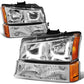 03-07 Chevrolet Silverado / Avalanche J-Halo LED DRL Headlights Chrome