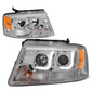 2004-2008 Ford F-150 LED J-Bar Halo Projector Headlights Chrome