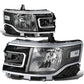 2013-2019 Ford Flex Black Housing Clear Corner Headlights