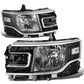 2013-2019 Ford Flex Black Housing Clear Corner Headlights